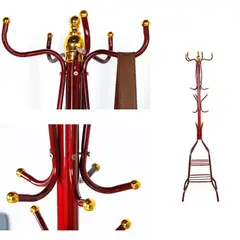 GENERICO - Perchero de pie rojo con ganchos 170cm