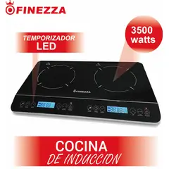 FINEZZA - Cocina de inducción Digital FZ-310IN2 de 2 hornillas – Negro