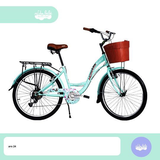 Bicicleta Monark Romantic Teen Aro 24 Ligtht blue