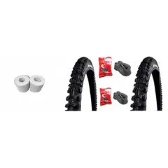 KENDA - PAR LLANTAS Y CÁMARAS Y BANDAS ANTIÍNCHAZOS BICICLETA
