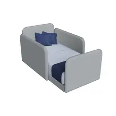 MUEBLES MACRUMO - Cama Montessori Tapizada Evolutiva Desarmable Premium de 15plz Gris