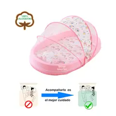 GENERICO - Cuna Colecho Portátil con Mosquitero para Bebés- Rosado