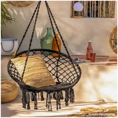 INSPIRA MARKET - Silla Hamaca Colgante Tejida Terraza Jardín