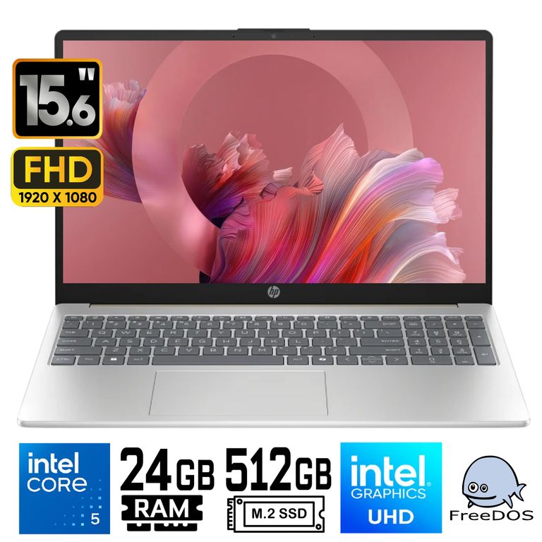 Laptop Hp 15-FD2362LA Core IA Ultra 5 225U Ram 24Gb SSD 512Gb 15.6"FHD FreeDos