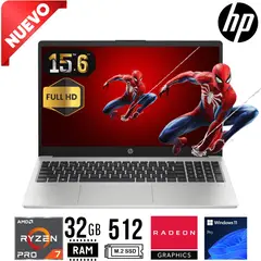 HP - Laptop 255 G10. RYZEN 7 7730U. 15.6" FHD. RAM 32GB. SSD 512GB. W11 PRO