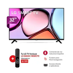 LG - Televisor LED 32 HD HDR 10 Smart TV 32LQ600BPSA webOS con Magic Remote