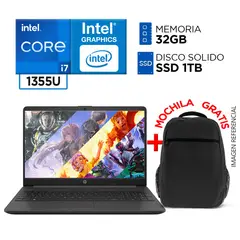 HP - Laptop Intel Core i7 1355U 32GB 1TB 250 G10 13va Gen 15.6" HD + MOCHILA