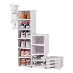 ANYHOGAR - 6 Cajas De Zapatos De Una Pieza Plegables Sin Instalación