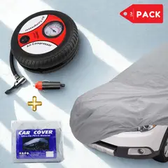INSPIRA - Pack Cobertor funda para auto L con Inflador de llantas