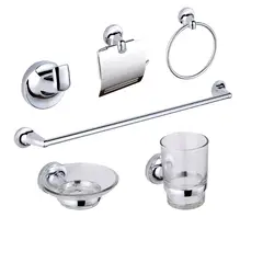 FRATELLI - SETS DE BAÑO DE 6 PIEZAS CROMADO REDONDO 4500-6