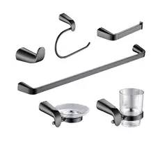 FRATELLI - SETS DE BAÑO DE 6 PIEZAS GRIS OVALADO 0700-6