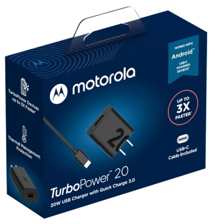 Cargador Motorola Turbo Power 20W - Negro