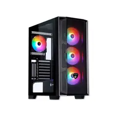 ANTRYX - Caja Mid Tower Antryx Rx-270 Con 4 Ventiladores Argb, Color Negro Y Diseño Moderno Para Ga