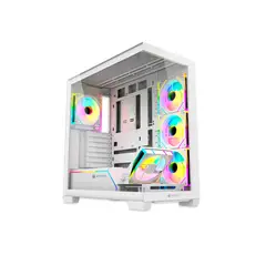 ANTRYX - Caja Mid Tower Antryx Fx 650 Argb En Blanco Con Iluminación Rgb Para Gaming Y Óptima Venti