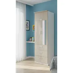 GENERICO - ROPERO JUNIOR DE 60 CM EN MELAMINE COLOR AMADERADO GRIS