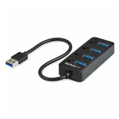 STARTECH - Hub Usb 3.0 Startech.Com De 4 Puertos Con Interruptores Individuales - Ladrón Usb-A Eficie