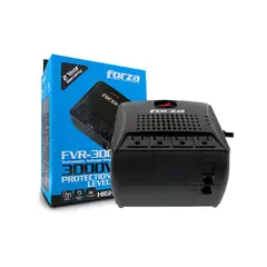 FORZA - Estabilizador Fvr-3002 3000Va (1500W) Con 4 Tomas - Protección Eléctrica Confiable Y