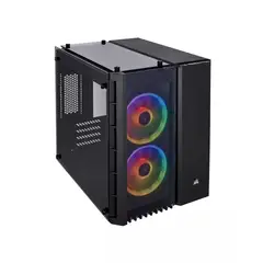 CORSAIR - Caja Mini Tower Corsair Crystal 280X Rgb En Negro, Diseño Elegante Y Amplia Ventilación