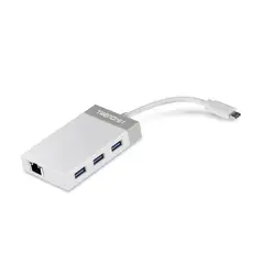 TRENDNET - Adaptador Usb-C A Red Gbe + Hub Tuc-Etgh3 - Alta Velocidad Y Múltiples Puertos