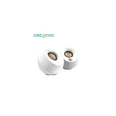 CREATIVE - Parlante Pebble 2.0 De 4.4W Con Conexión Usb Y 3.5Mm - Blanco Elegante Y Compacto