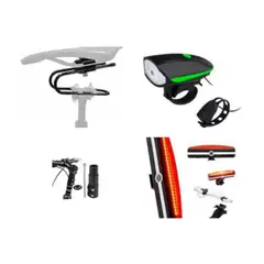 GENERICO - LUZ DELANTERA+POSTERIOR+ELEVADORTIMON+AMORTIGUADOR DE BICI