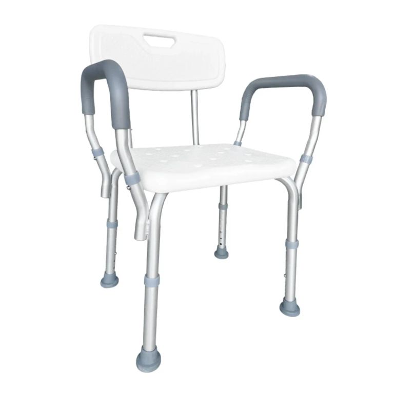 Silla de Ducha con Apoya Brazos de Aluminio para Baño