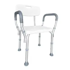 GENERICO - Silla de Ducha con Apoya Brazos de Aluminio para Baño