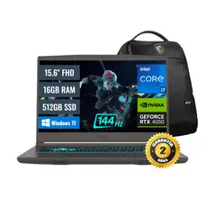 MSI - Laptop Gamer Thin 15 B13VE Intel Core i7 16GB RAM 512GB SSD 6GB RTX 4050 156 FHD Windows 11 Home