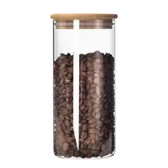 INSPIRA - Frasco de Vidrio Borosilicato con Tapa de Bambú 950 ml
