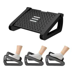 EVERSO - Apoya Descansa Pies Masajeador Ajustable 6 Nivel Reposapiés