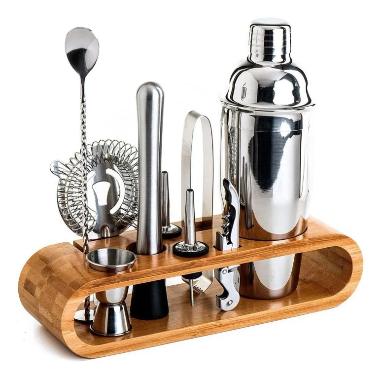 Juego Coctelera Set Utensilios Bar Acero Inoxidable 10 Pzs