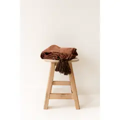 GENERICO - Manta Tejido Waffle Bohemio con Borlas Marrón 200x250 I ZALMOHADAS