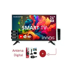 GENERICO - TELEVISOR SMART TV HD 24 S2401KU INNOS LED CON ANDROID TV + Antena Digital