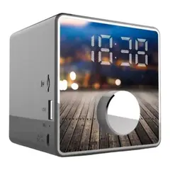 WELL BEING - Reloj Despertador Bluetooth con Altavoz Radio FM y Grabadora de Voz