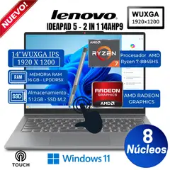 LENOVO - Laptop IdeaPad 5 2-in-1 14AHP9 14” WUXGA, Táctil, Ryzen 7-8845HS, Ram16GB, Ssd 512GB, Win 11