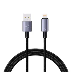 USAMS - Cable Tejido USB a iPhone 24A 2m Negro