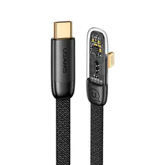USAMS - Cable celular rápido Type-C a iPhone PD20w 2m Negro
