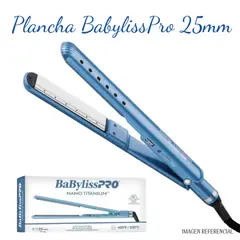 Babyliss Pro - Plancha Alisadora Babyliss Pro Nano Titanium Wet  Dry Placa Brillante 25mm