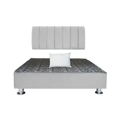 MUEBLES MACRUMO - Cama tapizada Aurea + almohada - 2 Plz - Color Gris claro