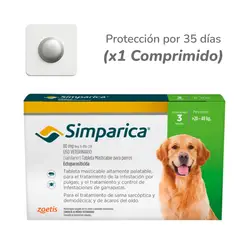 SIMPARICA - Comprimido para perros de 20 - 40 kg
