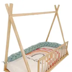 GENERICO - Trenza protector de cuna de 2 metro verde cemento