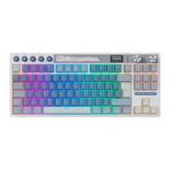 ROYAL KLUDGE - - Teclado M87 Wireless TKL Ocean Blue Switch Cream