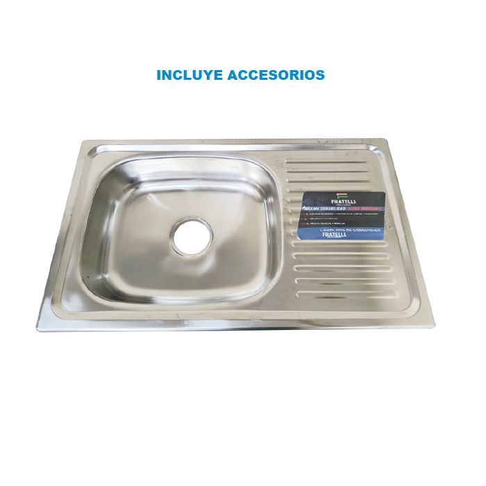 LAVADERO DE COCINA ACERO CON ESCURRIDERO SATINADO LP-7545