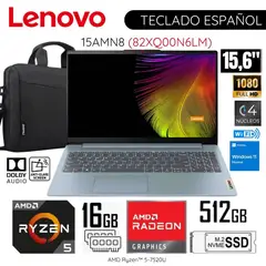 LENOVO - Laptop IdeaPad Slim 3 AMD Ryzen 5 7520U 16GB RAM 512GB SSD 15.6" FHD 82XQ00N6LM + Maletín