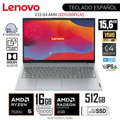 LENOVO - Laptop V15 G4 AMN AMD Ryzen 5 7520U 16GB RAM 512GB SSD 15.6" FHD - 82YU00XYLM