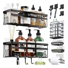 EVERSO - Set Organizadores Esquineros De Ducha Colgadores Jaboneras