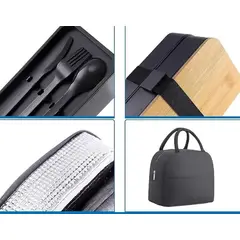 EVERSO - Bolso Lonchera Térmica Y Fiambrera Set Portátil 1200 Ml