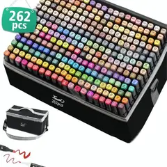 EVERSO - Set 262 Marcadores Lápices Colores Touch Doble Punta + Bols