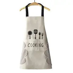 GENERICO - PACK X2 DELANTAL DE COCINA MANDIL IMPERMEABLE CON SECADOR