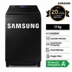 SAMSUNG - Lavadora 17Kg EcoBubble Carga Superior WA17CG6441BVPE Negro